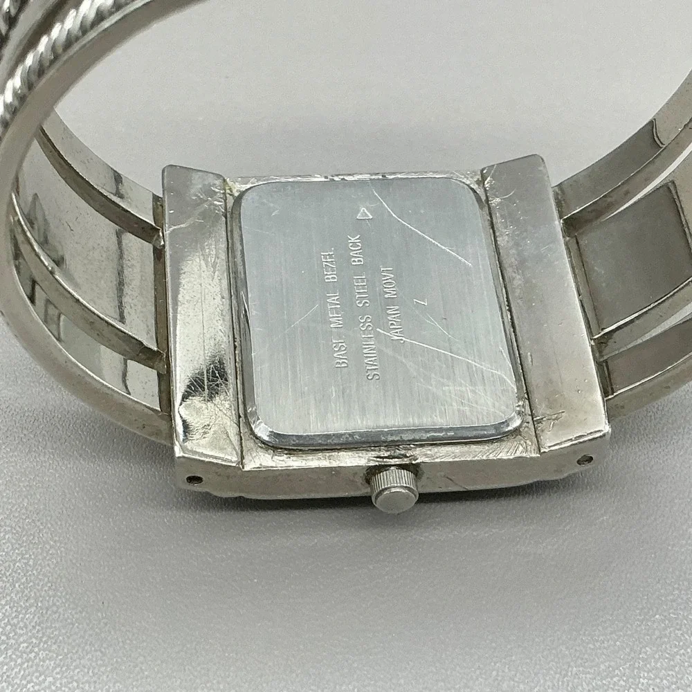 Premier Designs Watch Women's Silver Tone Cuff Bracelet Quartz 7